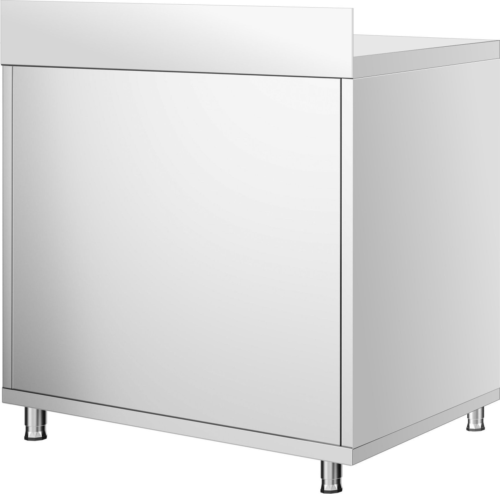 Nerezová pracovní skříňka PREMIUM - 800x600 mm - s křídlovými dveřmi a zadní lištou