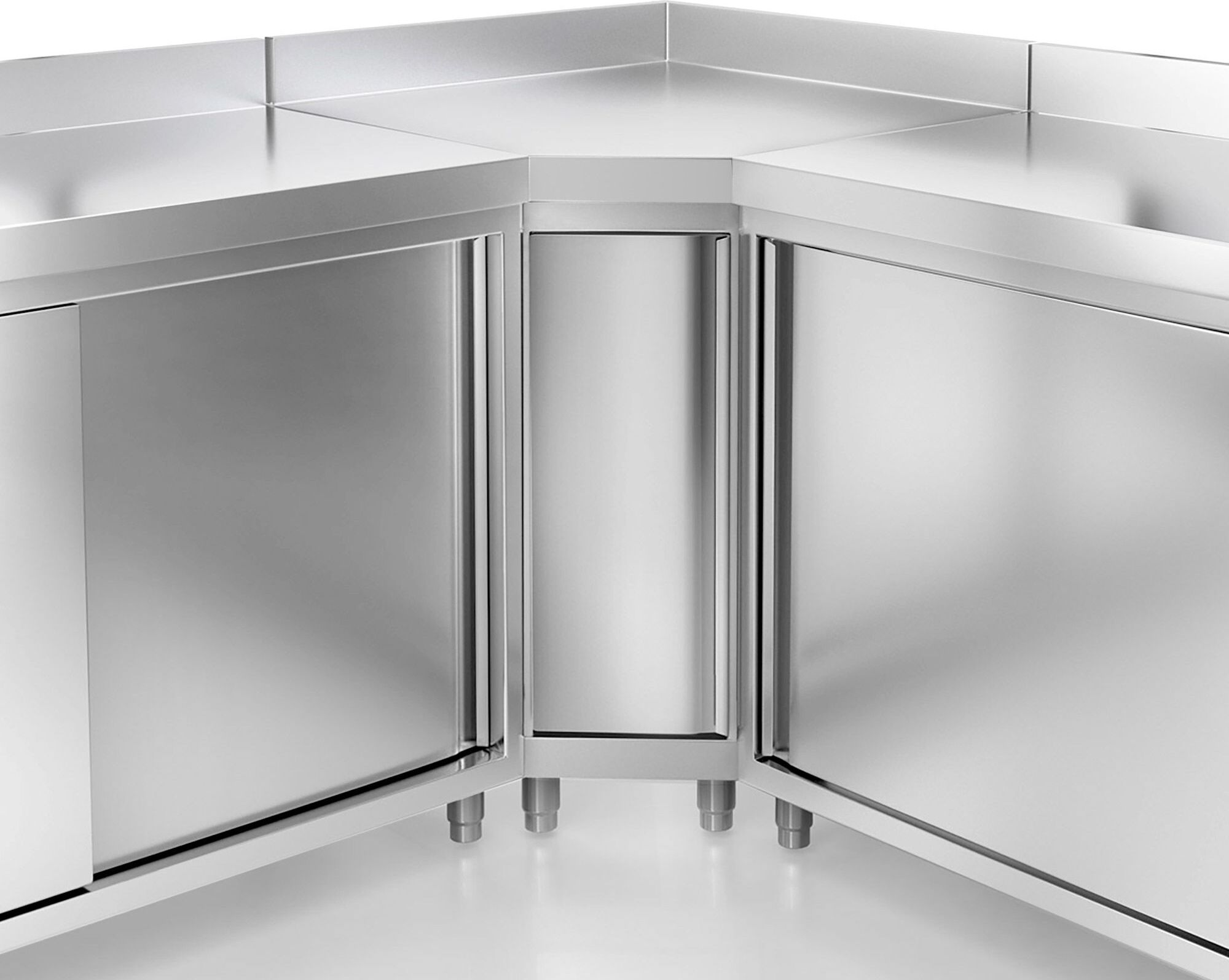Nerezová pracovní skříňka PREMIUM se 1 křídlovými dveřmi a zadní lištou 1000x600 mm