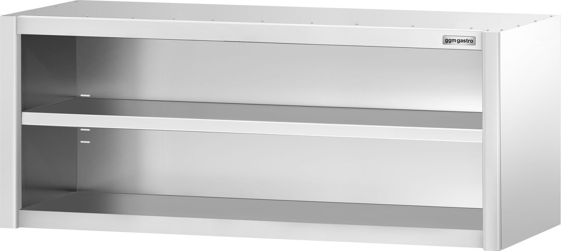 Nerezová nástěnná skříňka PREMIUM - 1800x400 mm - bez posuvných dveří - výška 650 mm