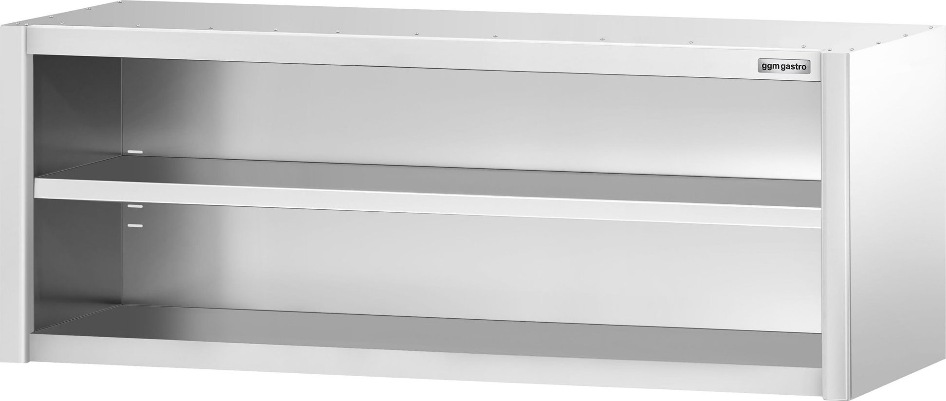 Nerezová nástěnná skříňka PREMIUM - 2000x400 mm - bez posuvných dveří - výška 650 mm