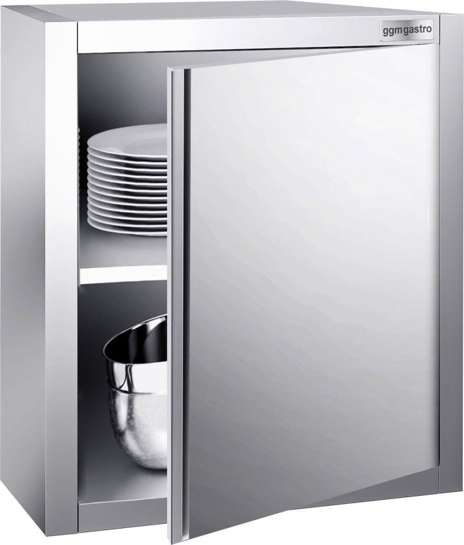 Nerezová nástěnná skříňka PREMIUM - 600x400 mm - s křídlovými dveřmi - výška 650 mm