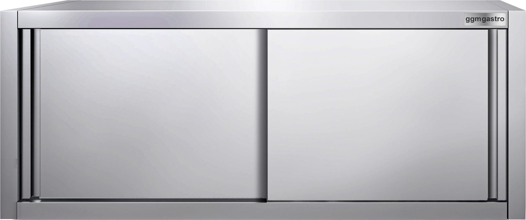 Nerezová nástěnná skříňka PREMIUM - 1800x400 mm - s posuvnými dveřmi - výška 650 mm