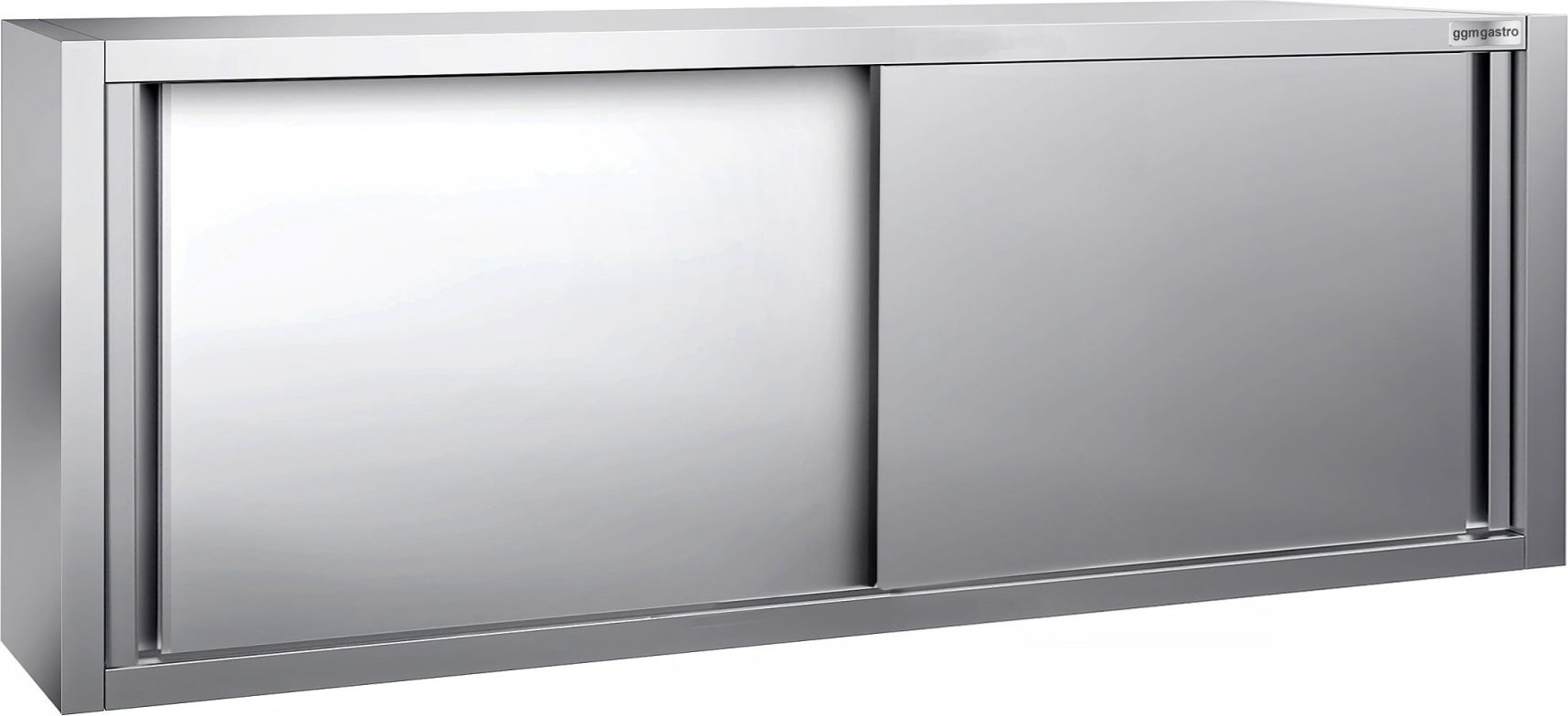 Nerezová nástěnná skříňka PREMIUM - 2000x400 mm - s posuvnými dveřmi - výška 650 mm