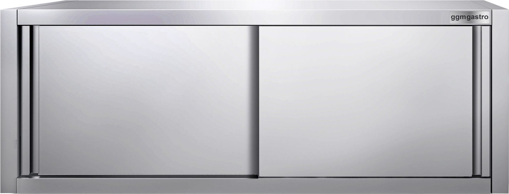 Nerezová nástěnná skříňka PREMIUM - 2000x400 mm - s posuvnými dveřmi - výška 650 mm