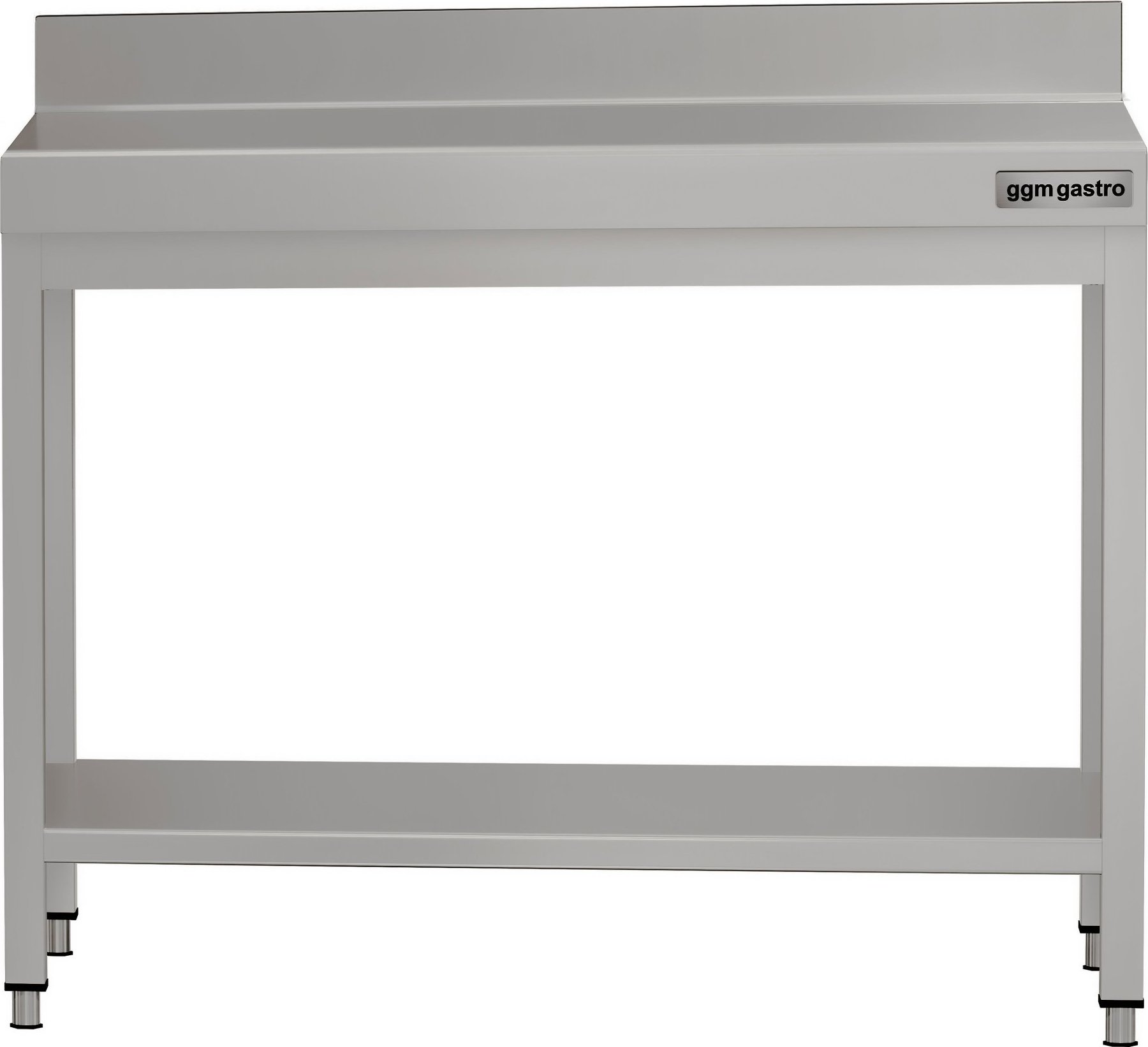 Nerezový pracovní stůl ECO - 800x600 mm - se spodní policí & obkladovou lištou