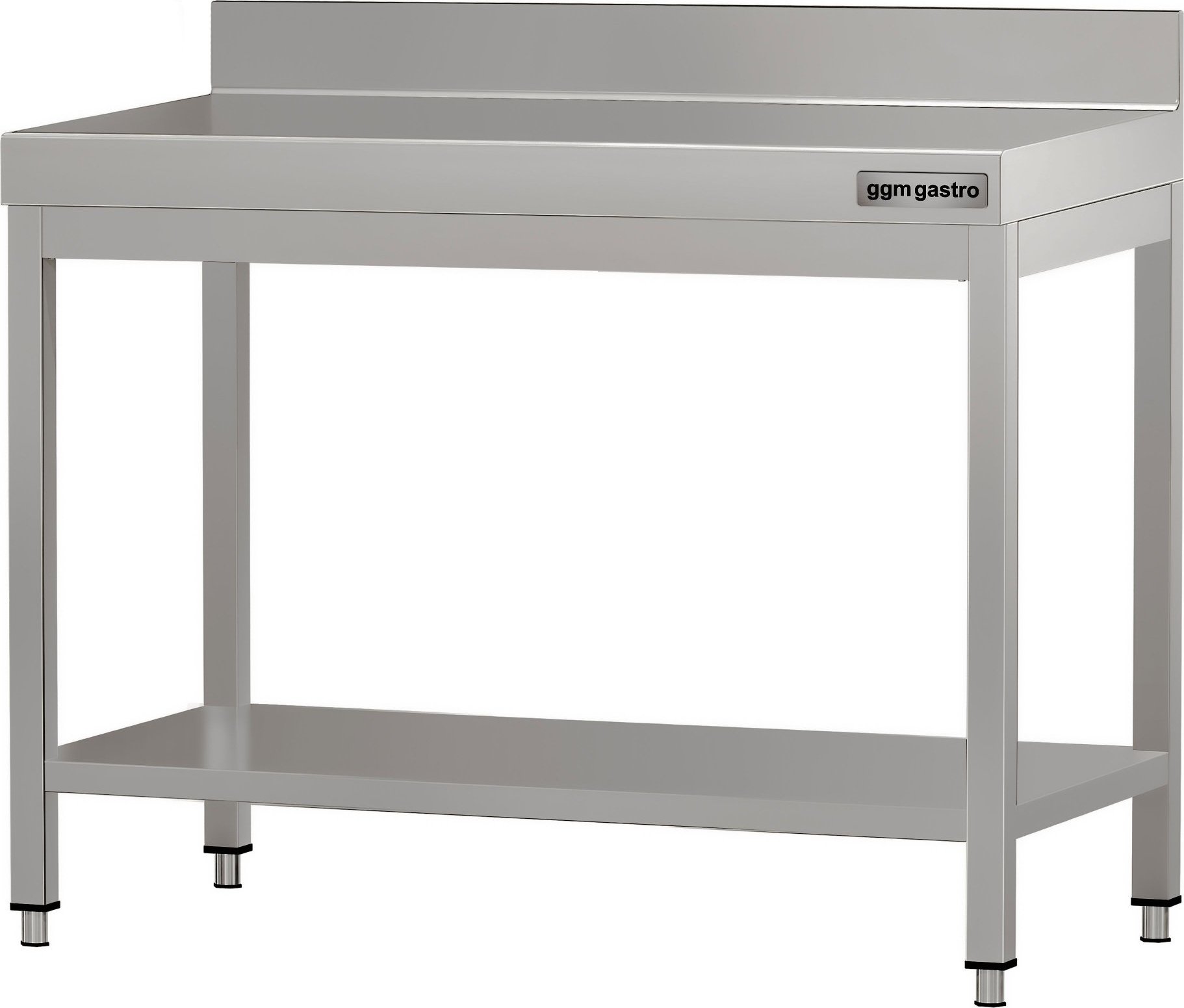 Nerezový pracovní stůl ECO - 800x600 mm - se spodní policí & obkladovou lištou