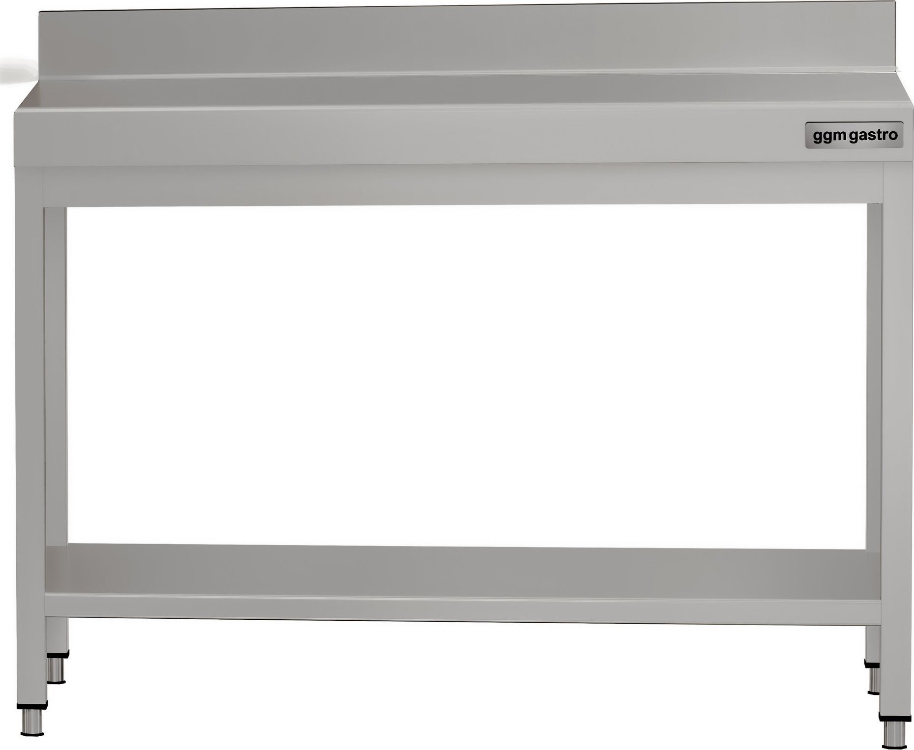 Nerezový pracovní stůl ECO - 1000x600 mm - se spodní policí & obkladovou lištou