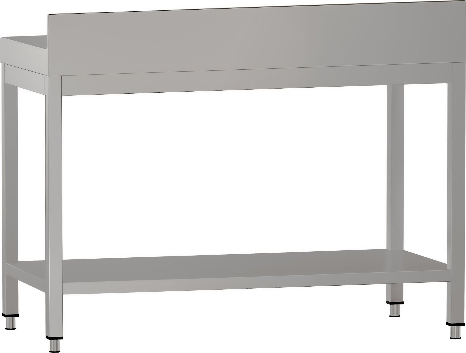 Nerezový pracovní stůl ECO - 1000x600 mm - se spodní policí & obkladovou lištou