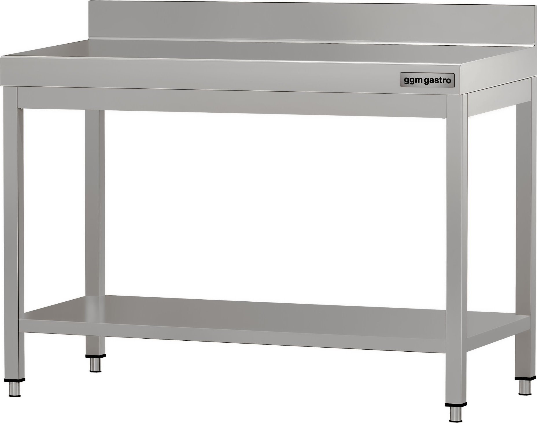 Nerezový pracovní stůl ECO - 1000x700 mm - se spodní policí & obkladovou lištou