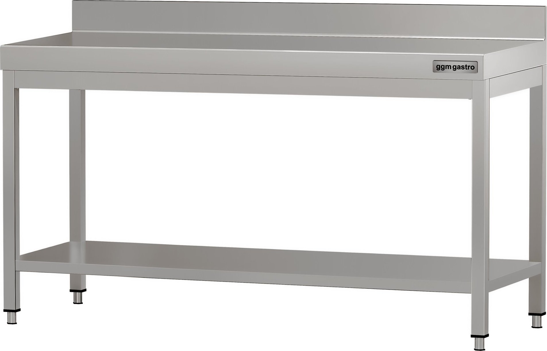 Nerezový pracovní stůl ECO - 1800x600 mm - Se spodní policí a zadní lištou