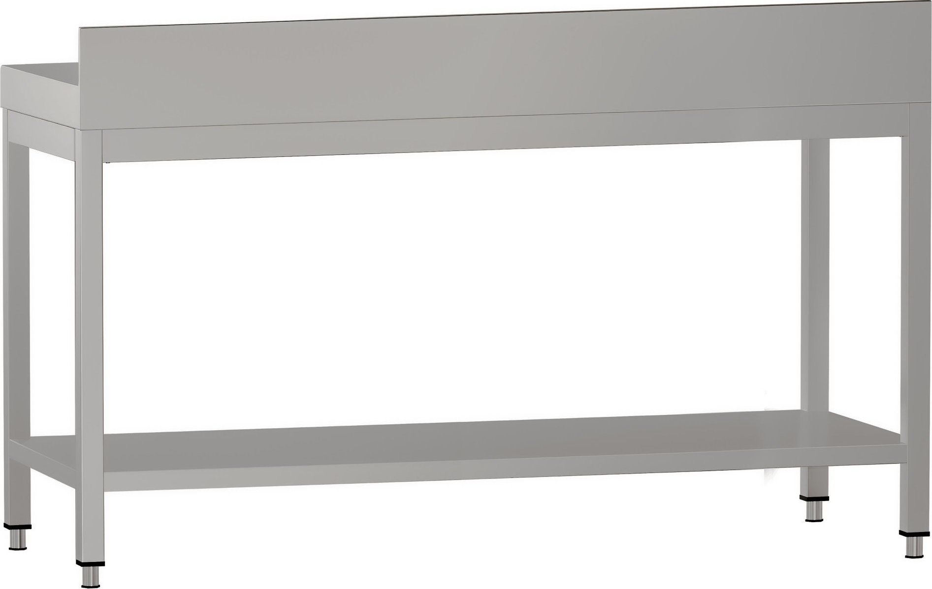 Nerezový pracovní stůl ECO - 1800x600 mm - Se spodní policí a zadní lištou