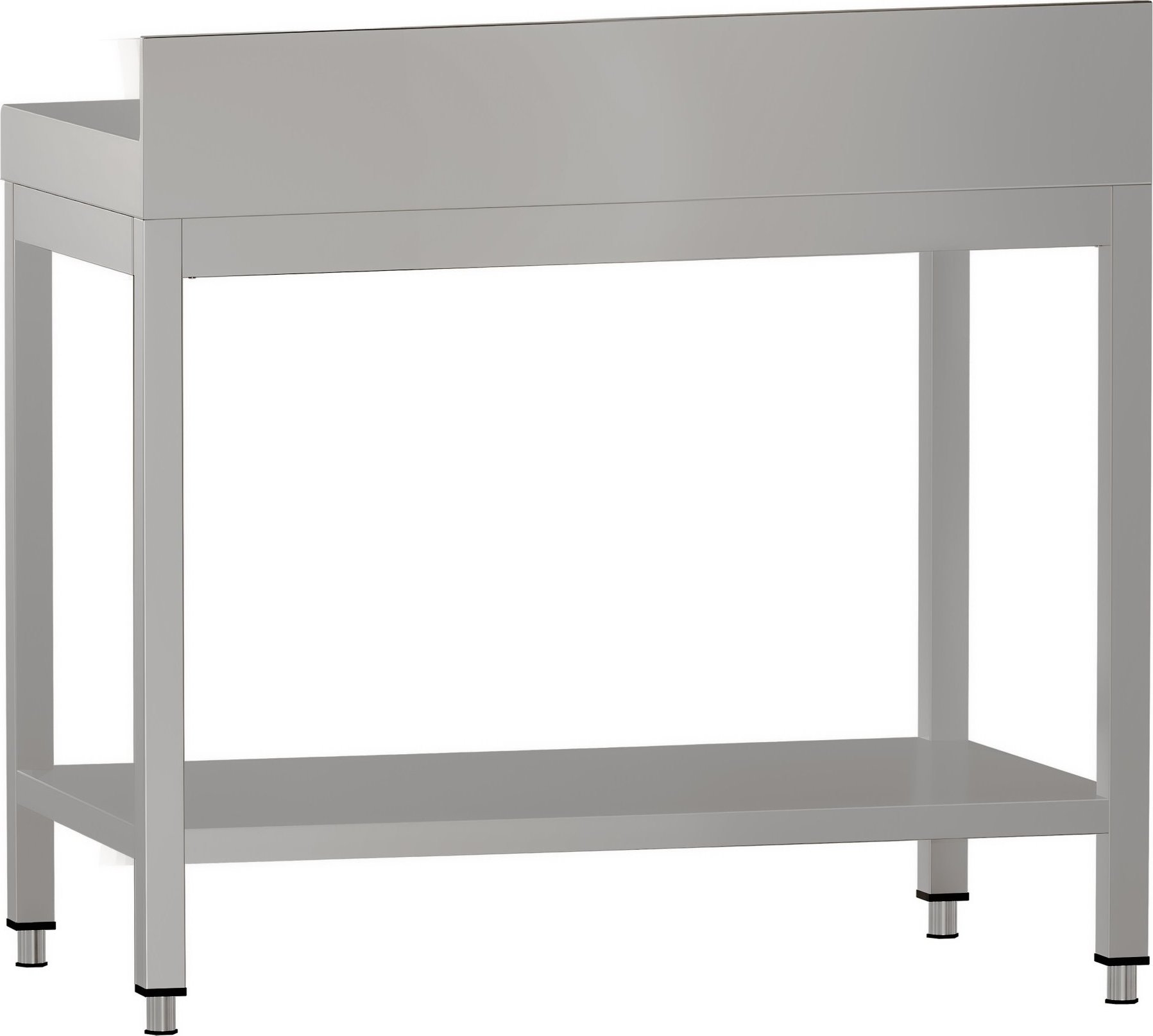 Nerezový pracovní stůl ECO - 700x600 mm - se spodní policí a zadní lištou
