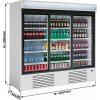 Barová lednice - 2081 x 804 x 2005 mm, 1605 litrů - se 3 skleněnými dveřmi