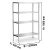 Stainless steel shelf PREMIUM - 1200x490mm - with 4 shelves (ADJUSTABLE)