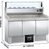 PREMIUM pizza cooling table - 1400x700mm - 3 doors - incl. top refrigerated display case