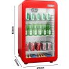 Minibarová lednička - 1 prosklené dveře, červená 113 litrů