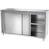 Nerezová pracovní skříň - 1,6 m - s posuvnými dveřmi