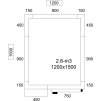 Commercial Walk-In Cold Room Stainless Steel PREMIUM - 1200x1200 - 2,6m³ - with Cooling Unit
