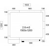 Chladiaci box z nerezovej ocele - 1,5 x 1,2 m - výška: 2,01 m - 2,6 m³ - vrátane nástennej chladiacej jednotky PLUS