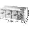 Premium PLUS refrigerated counter - 1960x700mm - 1 sink, 6 drawers & backsplash
