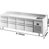 Premium PLUS refrigerated counter - 2452x700mm - 1 sink, 8 drawers & backsplash
