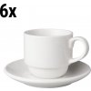(6 kusů) BUDGETLINE - kávové šálky + podšálky Mammoet - 20 cl - bílá