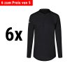 (6 kusů) Karlowsky - pánská pracovní košile s dlouhým rukávem Performance - černá - velikost: XS