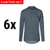 (6 kusů) Karlowsky - pánská pracovní košile s dlouhým rukávem Performance - antracit - velikost: S