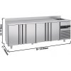 Premium refrigerated counter - 2360x700mm - 4 doors, 1 sink on the right & upstand