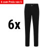 (6 kusů) Karlowsky - pánské kalhoty s 5 kapsami - černé - velikost: 52