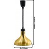 Ohřevná lampa - Ø 290 mm - zlatá