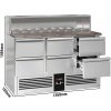 Saladette Premium - 1368mm - 6 drawers - for 8x GN 1/6 - stainless steel top