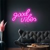 LED světelná cedule - Good Vibes 2 - růžová - 330x180 mm