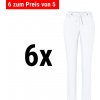 (6 kusů) Karlowsky - Dámské chino kalhoty moderní stretch - bílé - velikost: 44