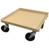 Transport trolley for crockery baskets without handle