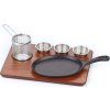 Fajita serving set - 6-piece - cast iron pan with handle