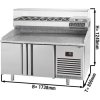 Pizza preparation table Premium PLUS- 1783x800mm - with 2 doors - incl. refrigerated display case - 7x GN 1/4