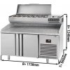 Pizza preparation table Premium PLUS- 1783x800mm - with 2 doors - incl. refrigerated display case - 7x GN 1/4