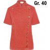 KARLOWSKY | Dámská kuchařská bunda s krátkým rukávem džínového stylu - vintage červená - velikost: 40
