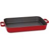 Servírovací pekáč / mísa z litiny - červená - 30 x 22 cm