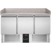 Pizza Cooling Table - 1,400 x 700 mm - with 3 doors and a granite countertop