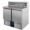 Refrigerated table with saladette and granite top - 0.9 x 0.7 m - with 2 doors