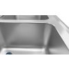 Stainless steel sink with lower shelf 2.0 m, 2 sinks on the right, depth 70 cm
