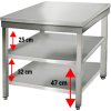 Worktable ECO Stainless steel- 700x600mm - with undershelf without backsplash