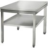Pracovní stůl ECO z nerezové oceli - 600x600mm - se spodní policí a bez obkladového panelu