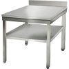 Nerezový pracovní stůl ECO - 0,8 m - se spodní policí & obkladovým panelem