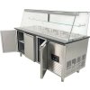 Cold buffet counter with granite top - black granite