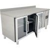 Refrigerated table with 3 glass doors and rear rim