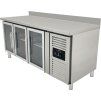 Refrigerated table with 3 glass doors and rear rim