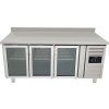 Refrigerated table with 3 glass doors and rear rim